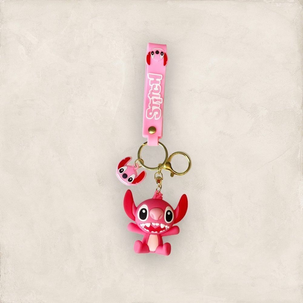 Disney Stitch Pink Keychain Bag Accessory Wristlet